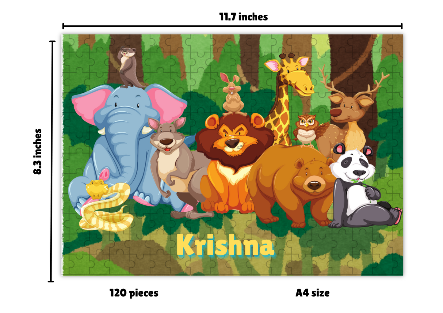 Personalized Animals Jigsaw Puzzle for Kids