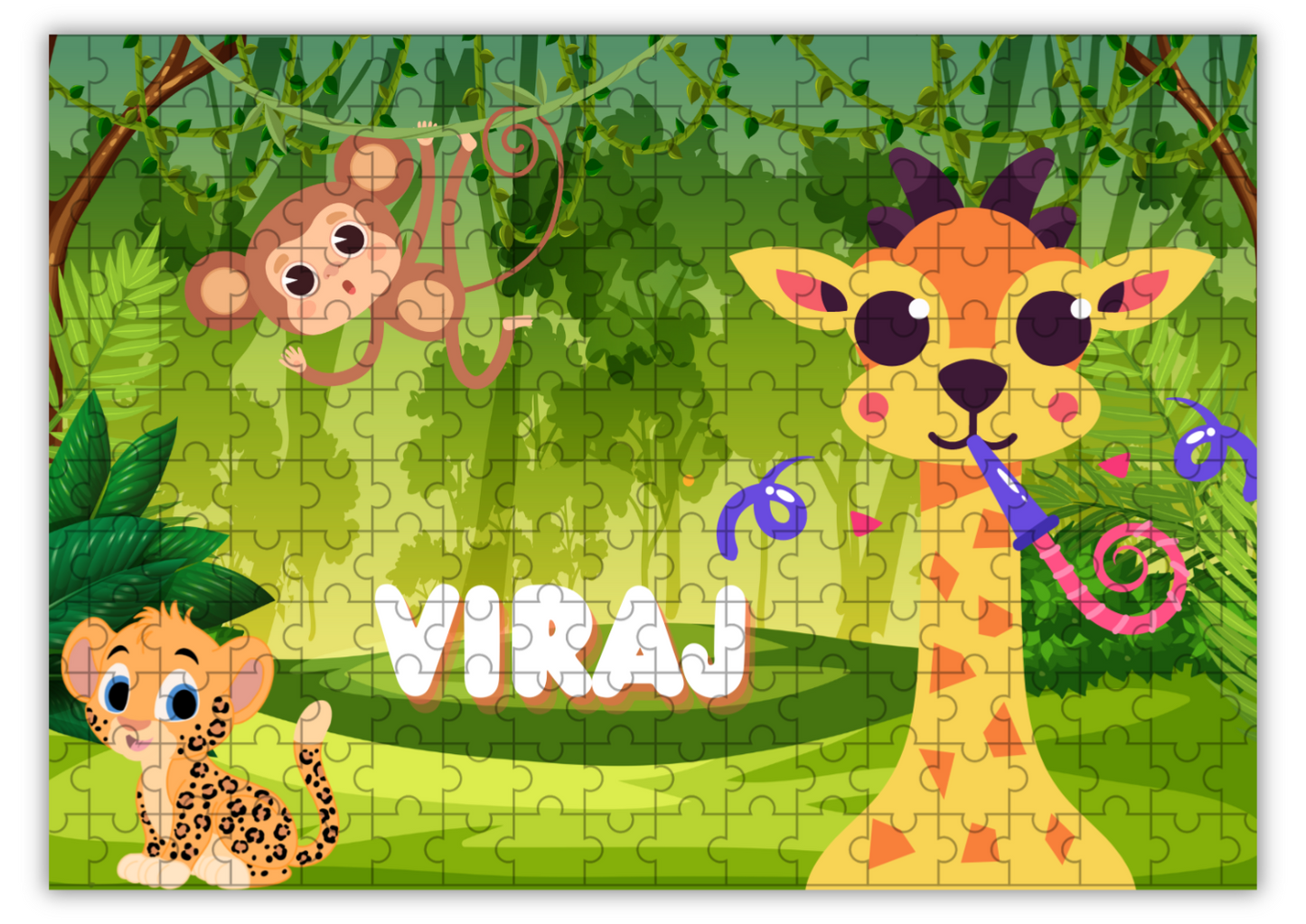 Personalized Jungle Jigsaw Puzzle for Kids