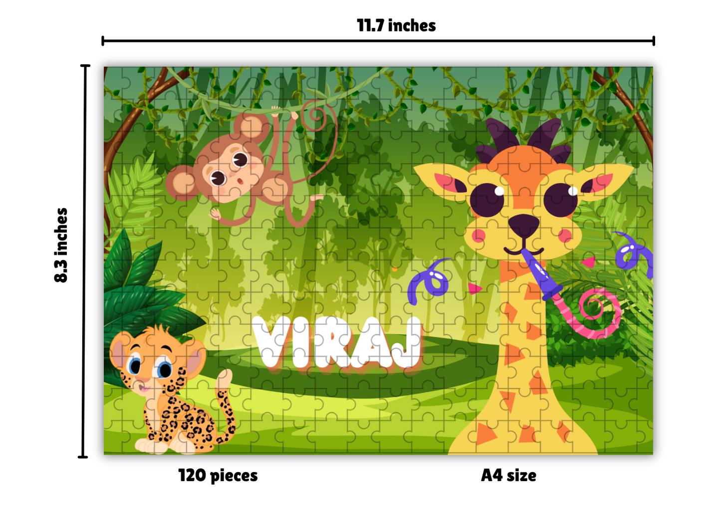 Personalized Jungle Jigsaw Puzzle for Kids