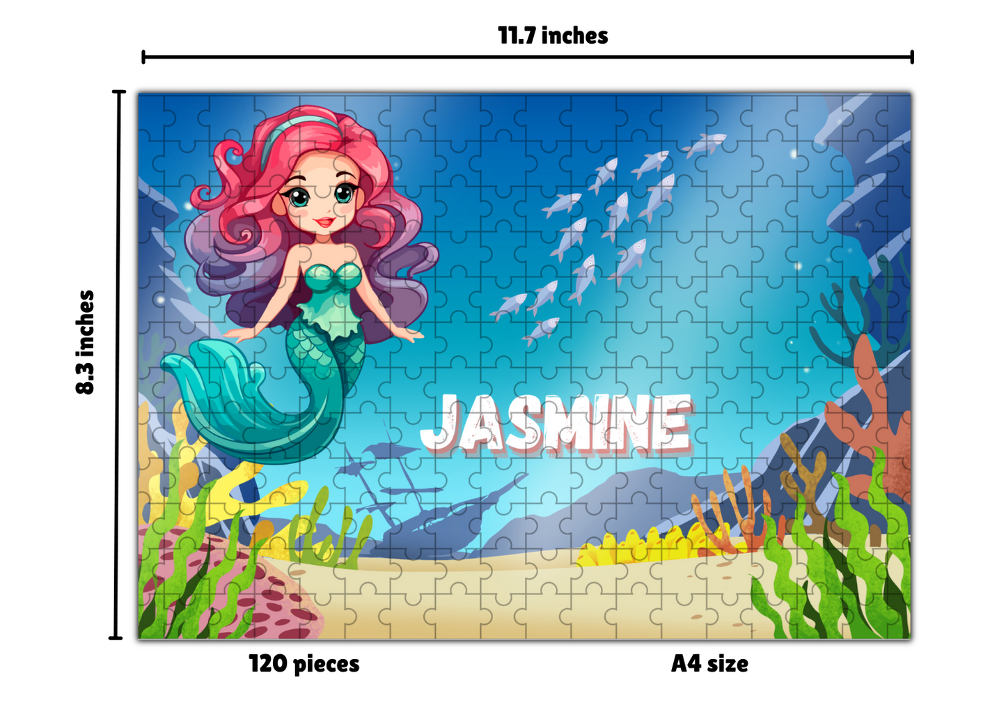 Personalized Mermaid Jigsaw Puzzle for Kids