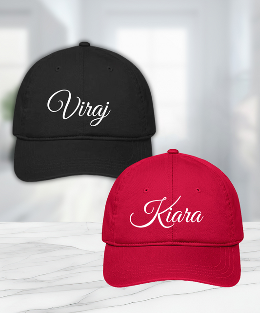 Personalized Name Cotton Cap for Men & Women (pack of 2)