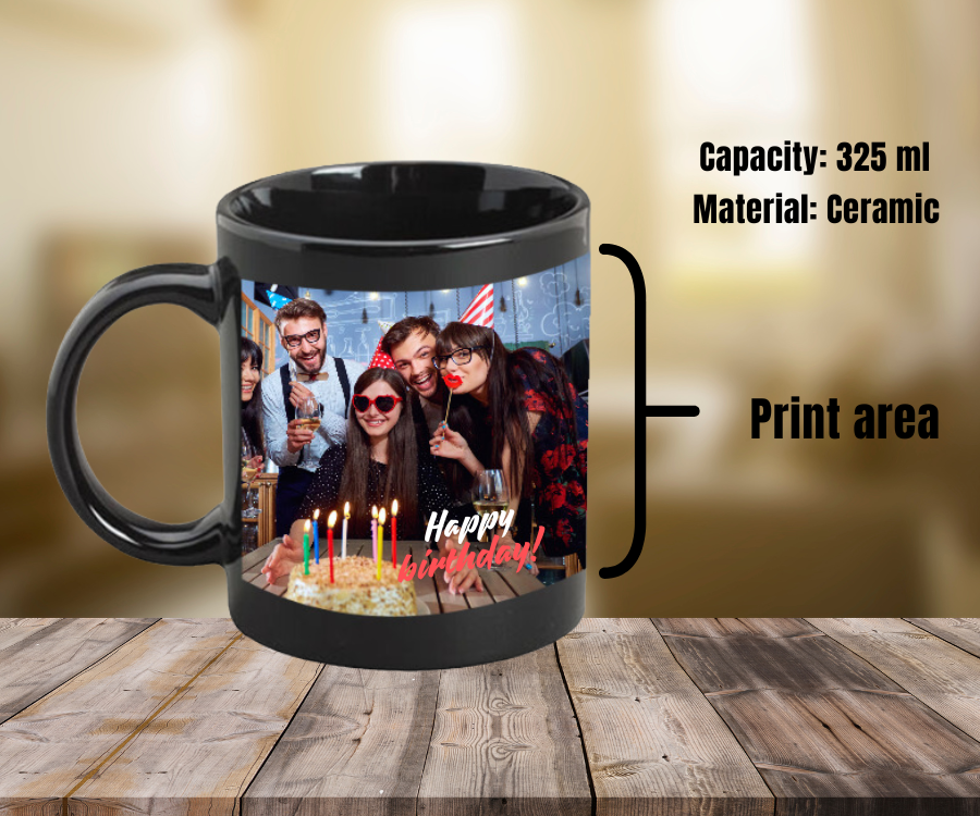 Personalized Black Coffee Mug