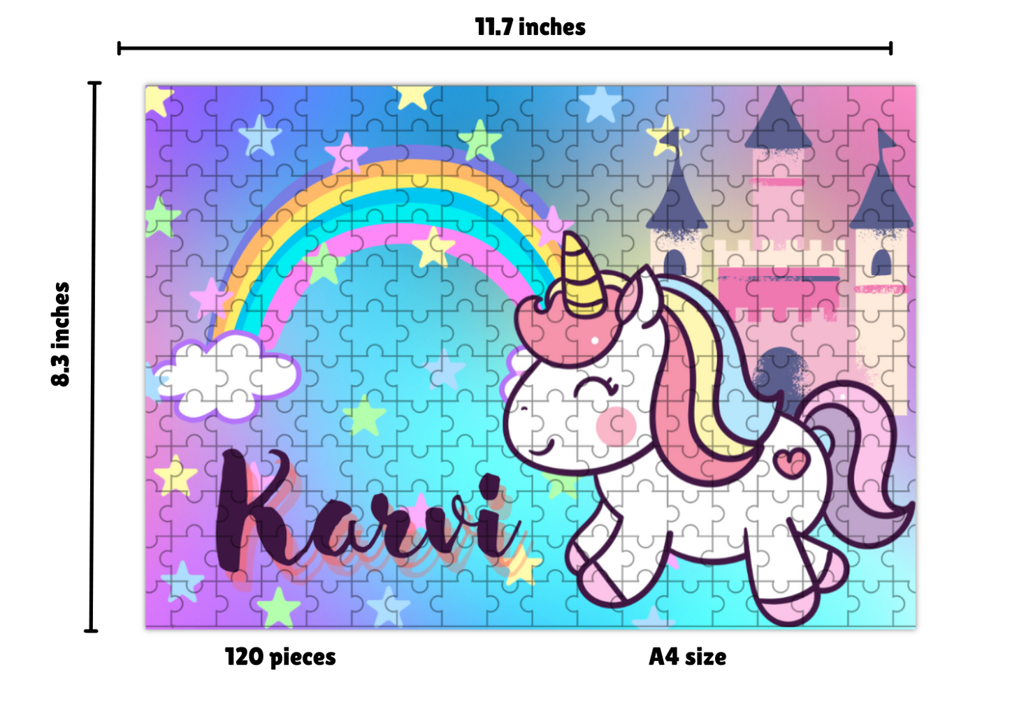 Personalized Unicorn Jigsaw Puzzle for Kids